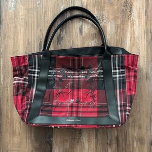 Victoria's Secret Red and Black Plaid Tote